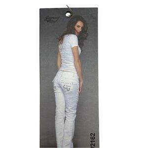 NWT Okishana Samoki White Embroidered Jeans Size 26